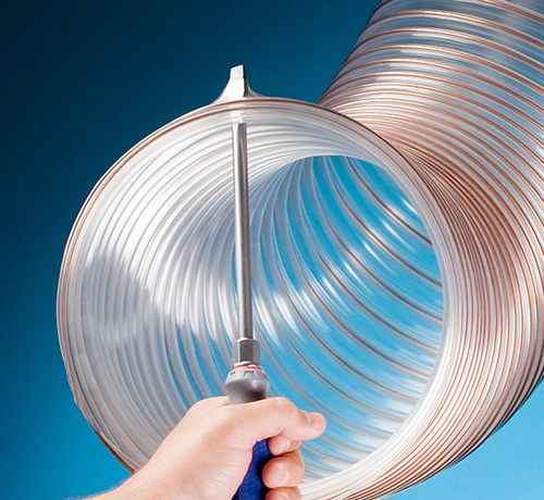 PU 600 C ECO(鋼絲加強(qiáng)的輕型而且柔軟的PU伸縮軟管;耐磨軟管;耐凍軟管;PU吸塵管;伸縮軟管)